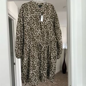 Banana Republic Floral Long Sleeve Dress XL NWT